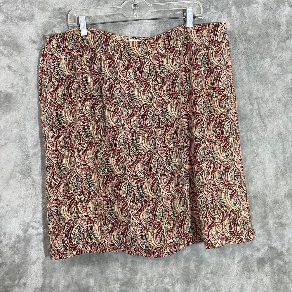 Talbots Woman Petites Size 24WP paisley Print A Line Skirt Knee Length career